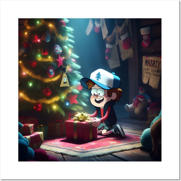 Unveiling Enigmatic Holiday Magic: Gravity Falls Christmas Art for Iconic Festive Designs! Wall Art by insaneLEDP